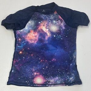 Lands' End Galaxy Print Kids Swim Rashguard